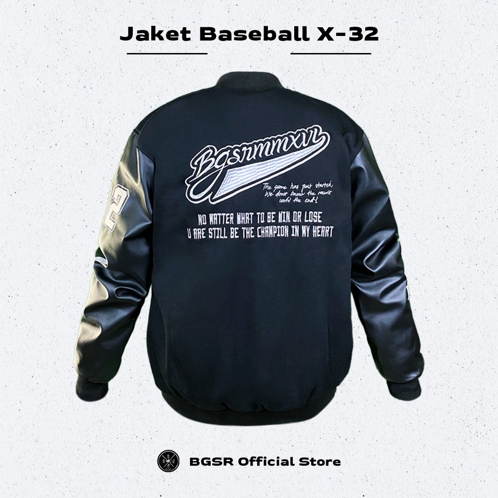 Jaket Baseball Varsity Jacket Windbreaker Bordir Tebal Adem X-32 BGSR