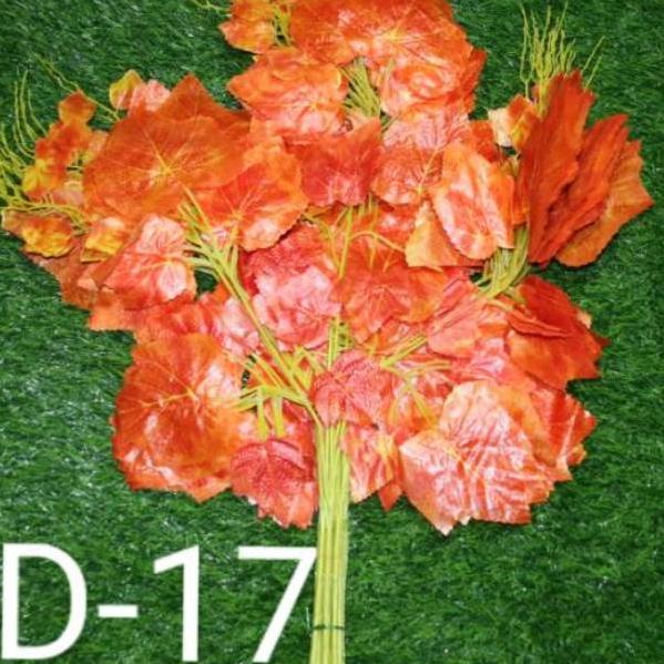 ☇ Daun Anggur Orange / Daun Dekorasi / Daun Plastik / D-017 / 1 lusin ✹