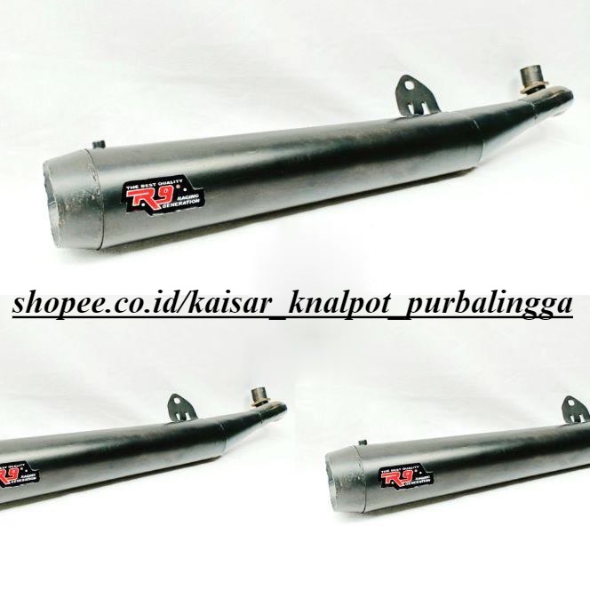 Knalpot FizR Racing R9 Bambu Full Black Suara Garing...
