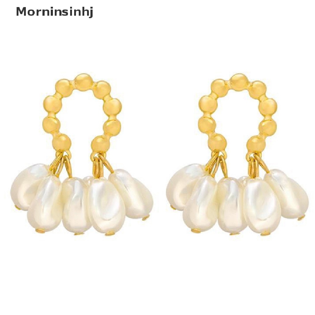 Mornin 1pasang Kepribadian Fashion Baroque Pearl Pendant Earrings Perhiasan Hadiah Pesta Untuk Wanita id