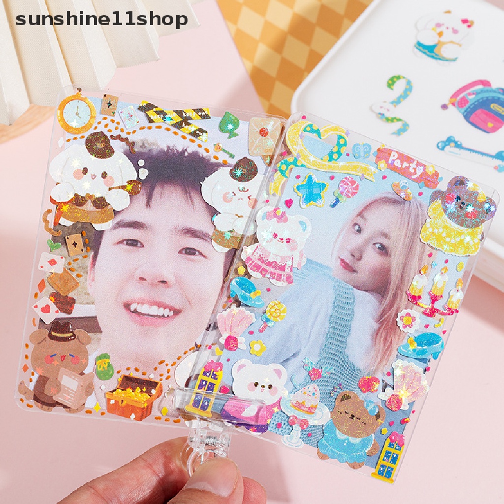 Sho Kawaii Laser Goo Card Sticker DIY Scrapbook Stiker Dekorasi Foto Untuk Jurnal Diary Album Card Making DIY Arts N