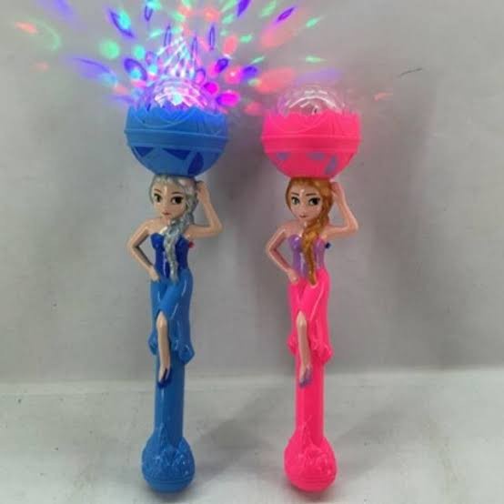 Tongkat nyala princess frozen elsa anna peri magic wand stick lamp