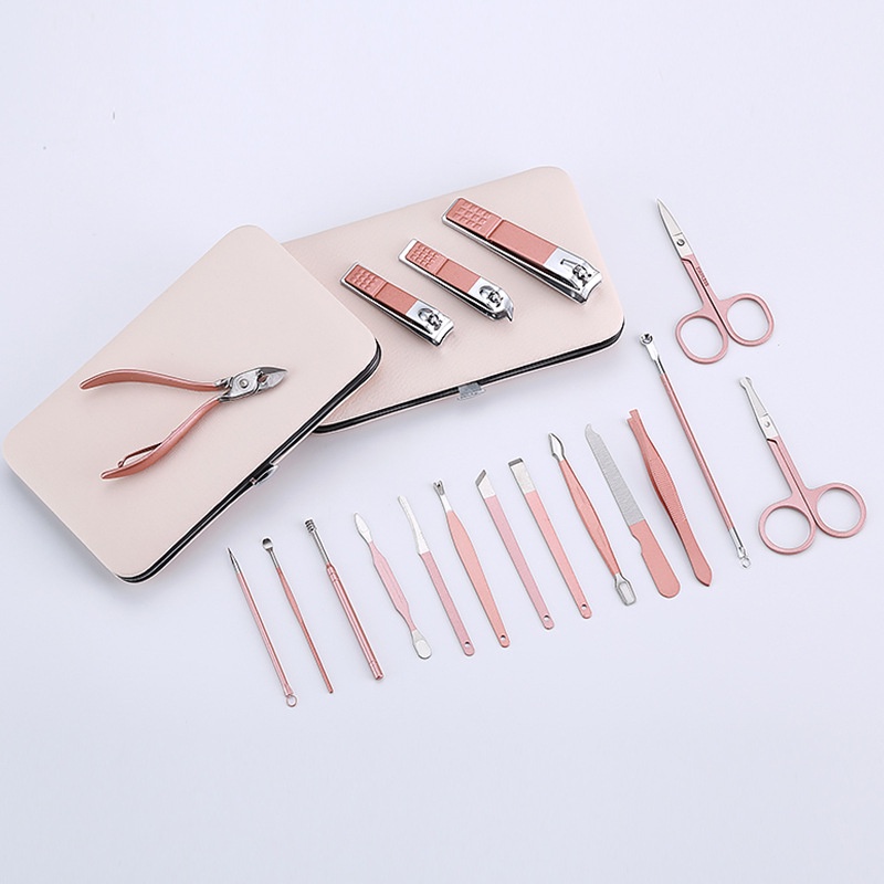 Manicure Set 18 in 1 ROSEGOLD Alat Perawatan Kuku set 18 in 1 16in1