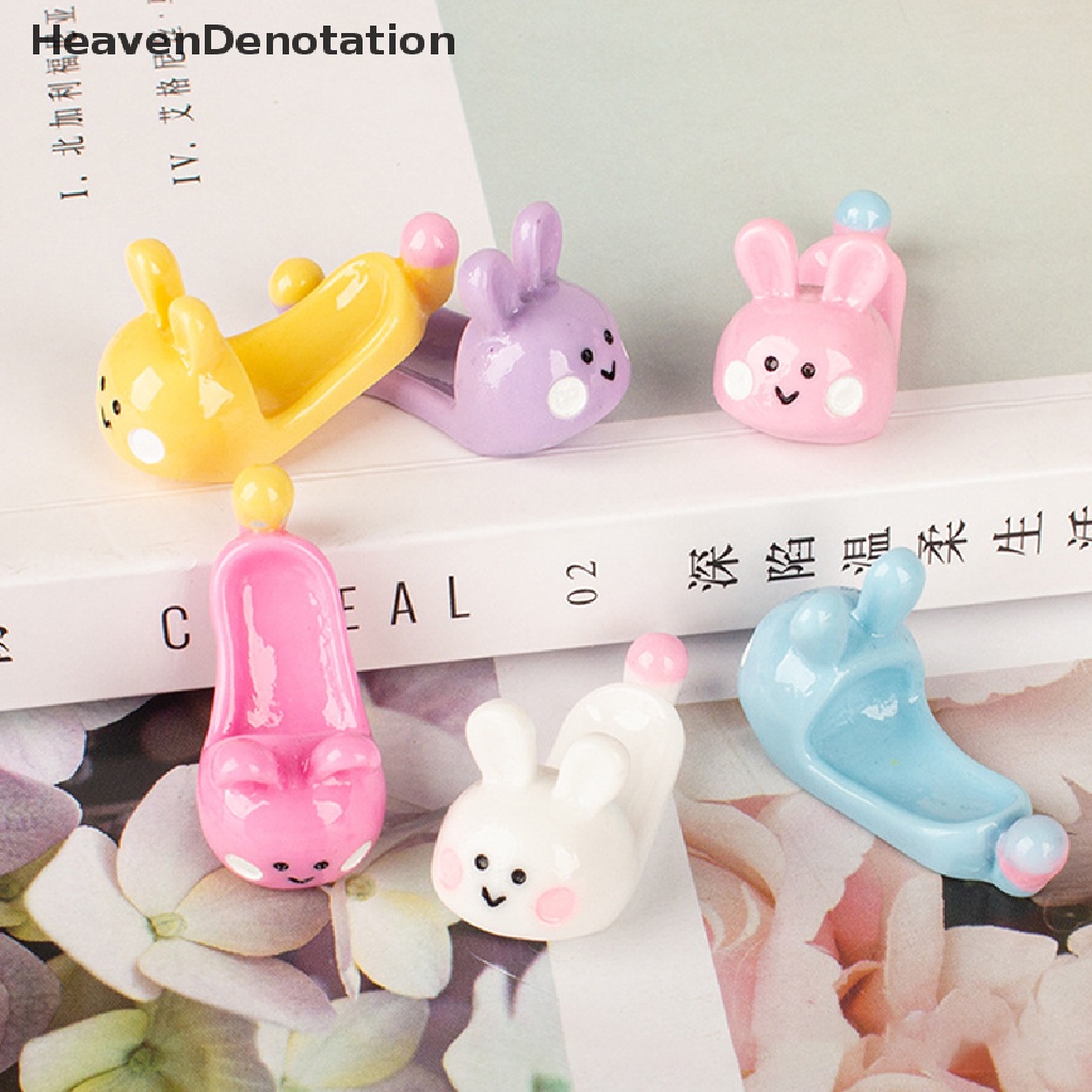 [HeavenDenotation] Aksesoris Dekorasi Rumah Boneka Model Sandal Mini Kartun Kelinci HDV