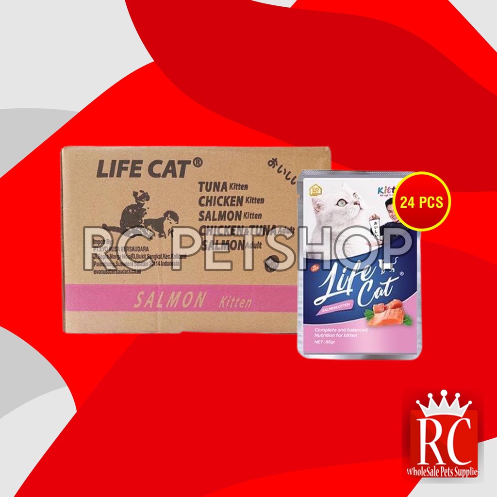 Makanan Basah Kucing Life Cat Sachet Pouch Grosir Dus isi 24 PCS 85 GR