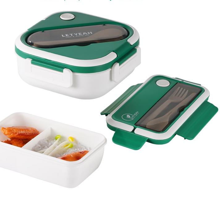 ● LetYeah Lunch Box Portable Kotak Tempat Makan Gratis Sendok Garpu BPA Free ◊