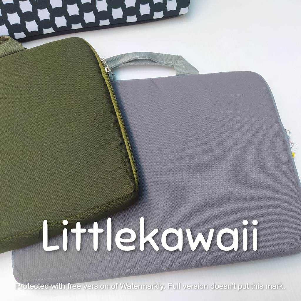 LK/Tas Laptop Case Wanita Remaja Dewasa Jinjing Kantong Saku Depan Kancing Colorfull Quotes 14 Inch