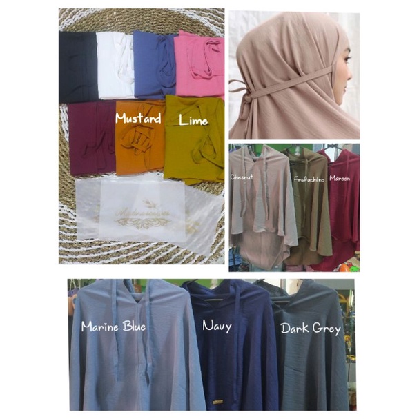 Bergo Madina Hijab Instant. kerudung Segi Empat