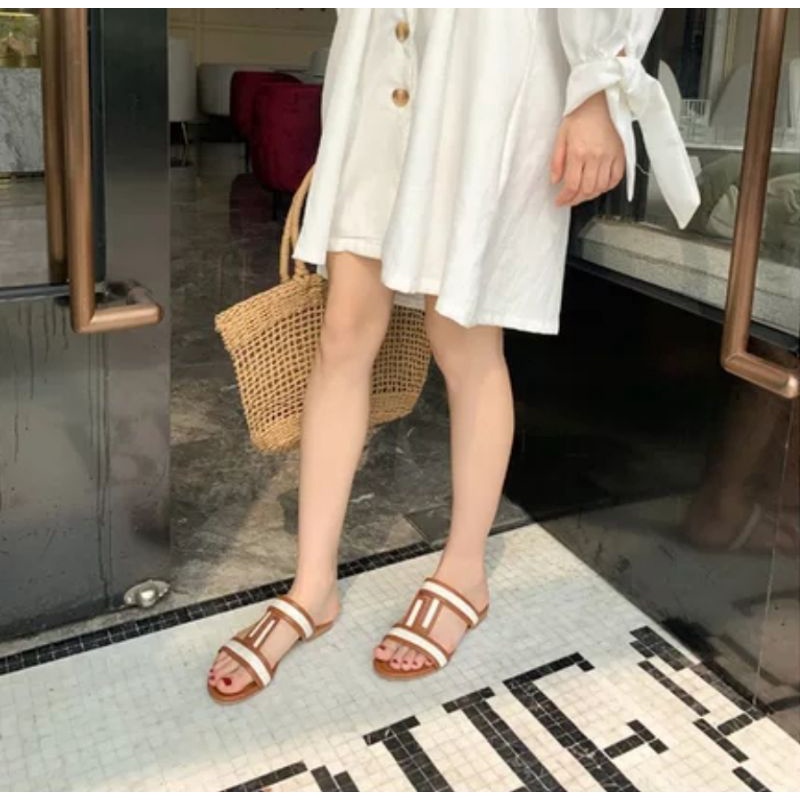 SALE 5.5 Sandal Wanita Import Kasual Santai 2tali [COD] 9388