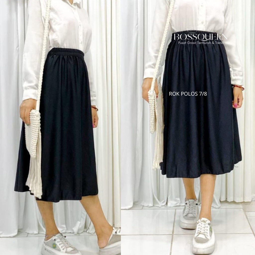Rok Polos 7/8 - Rok Wanita 7/8 Bahan Premium