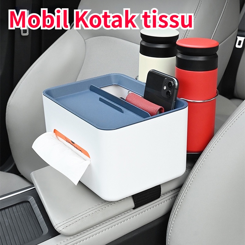 【COD】Kotak Tisu Multifungsi Kotak Penyimpanan Mobil Dengan Kurung Double Cup Dan Lanyard Gratis Kapasitas Besar