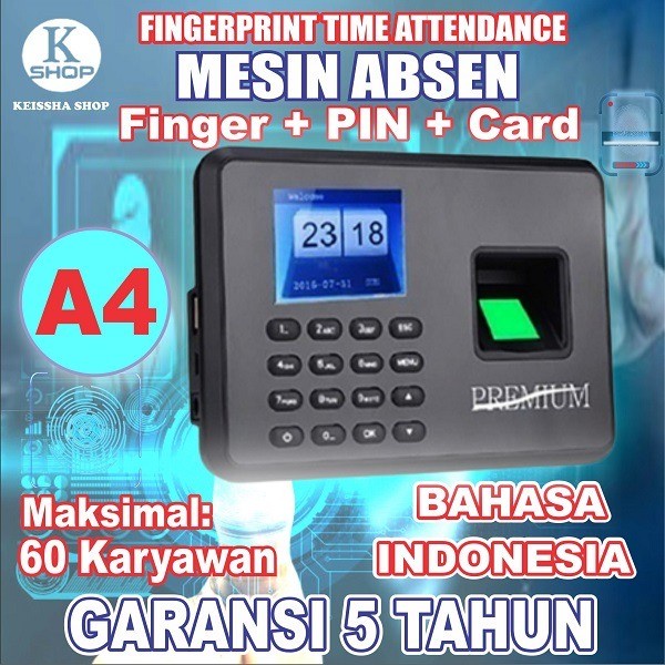 

[[JNT COD]] MESIN ABSENSI / A4 / FINGER PRINT / FINGERPRINT / SIDIK JARI