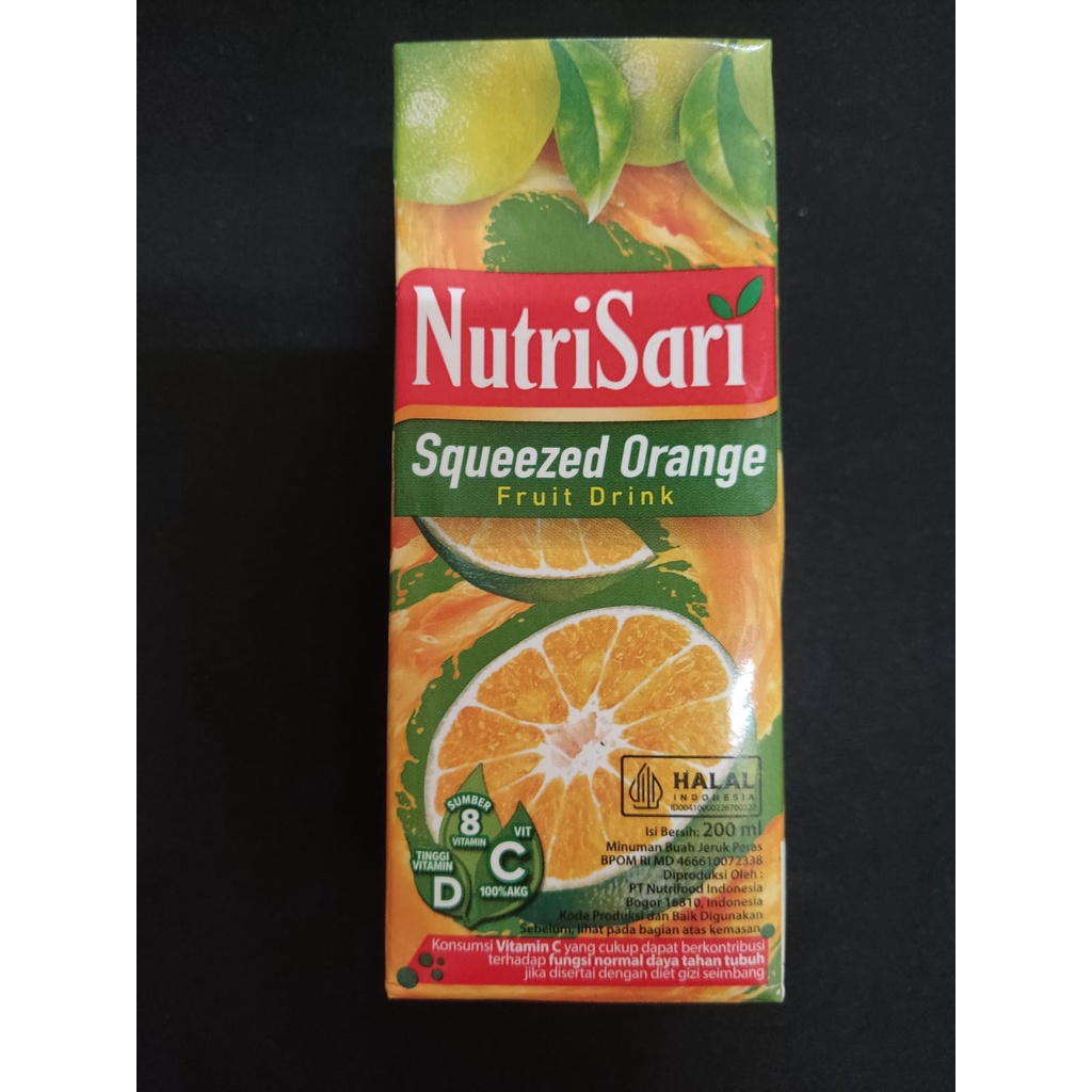 NUTRISARI UHT SQUEEZED ORANGE 200 ML