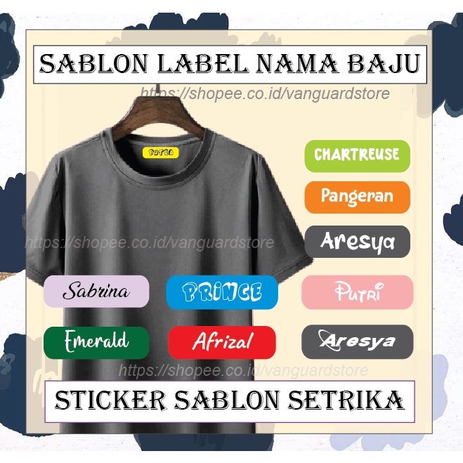 CUSTOM LABEL NAMA SERAGAM SEKOLAH ANAK STIKER KAOS SABLON SETRIKA CUSTOM NAMA PESANTREN NAME TAG LAUNDRY