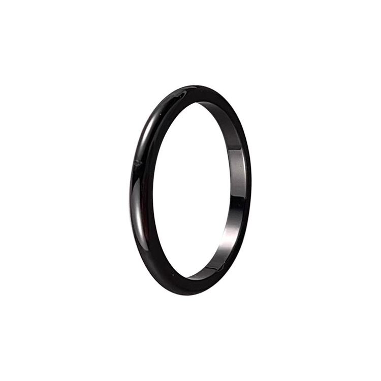 Cincin Hitam Polos Titanium 3mm Fashion Ring Anti Pudar Anti Karat