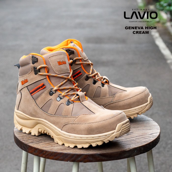 Safety Sepatu Safety Boots Shoes Keren Ujung Besi Lavio Geneva High Premium