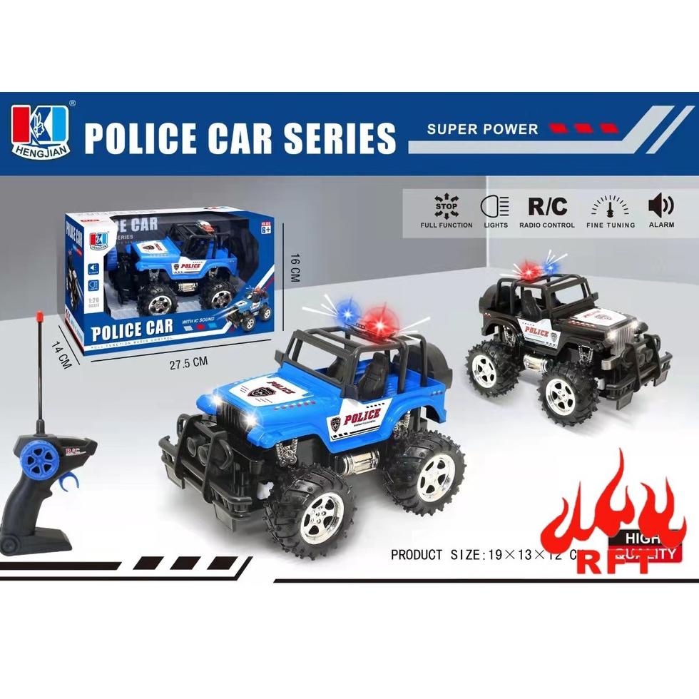 NEW Q40 HENGJIAN MAINAN ANAK RC MOBIL BIGFOOT JEEP REMOTE TEMBAK SKALA 1:24 POLICE CAR SERIES SUARA 
