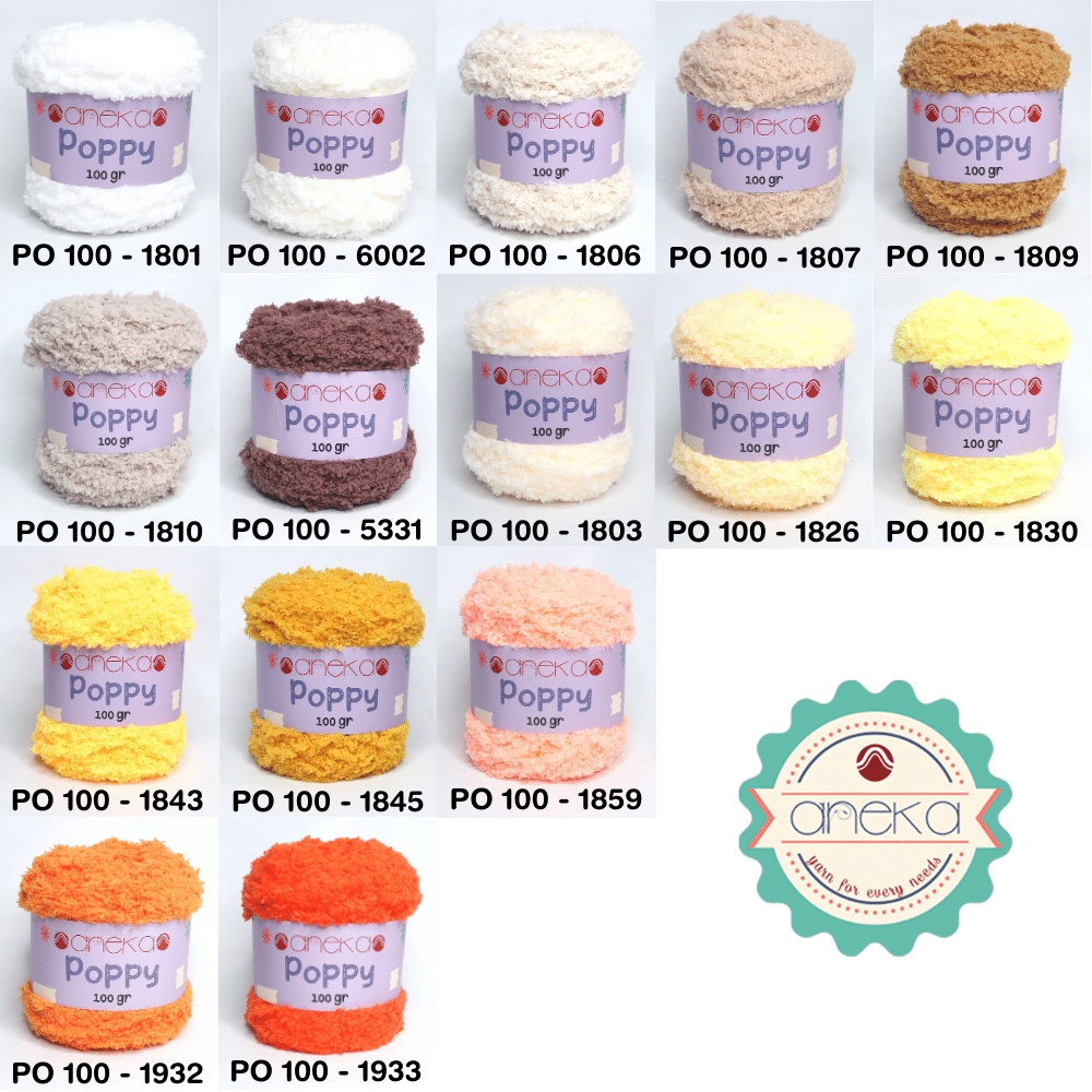 KATALOG - Benang Rajut Handuk Poppy / Towel Yarn 100gr Part 1