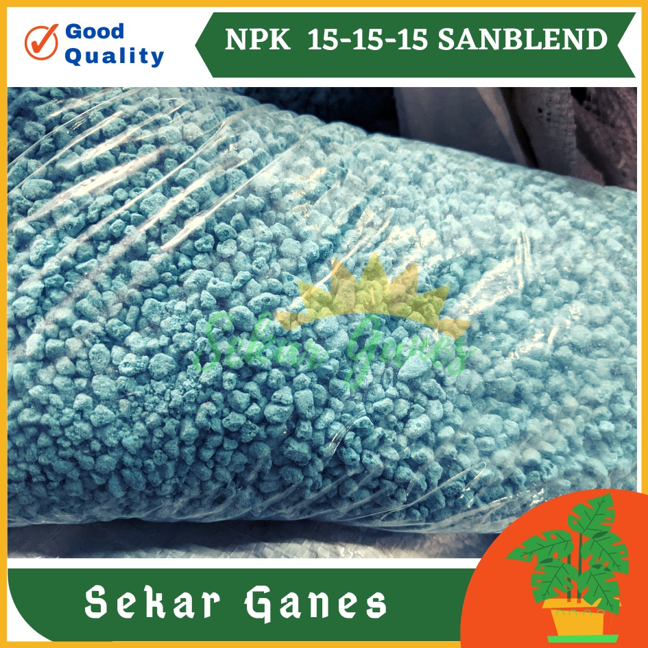 PUPUK SANBLEND NPK 151515 Kemasan 1kg 500gr Bentuk Butiran Compact