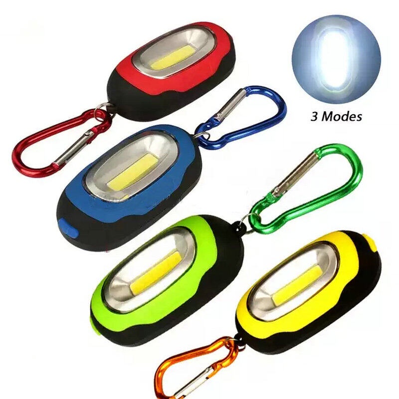 Mini Handy COB Keychain Torch 3mode Pencahayaan Senter Obor Tahan Air Senter LED Outdoor Portable