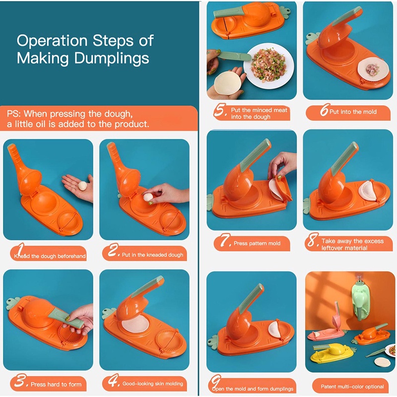 2in1 Dumplings Tool Lazy DIY Jiaozi Maker Device Easy Dumpling Peeling Slicer Cetakan Aksesoris Dapur