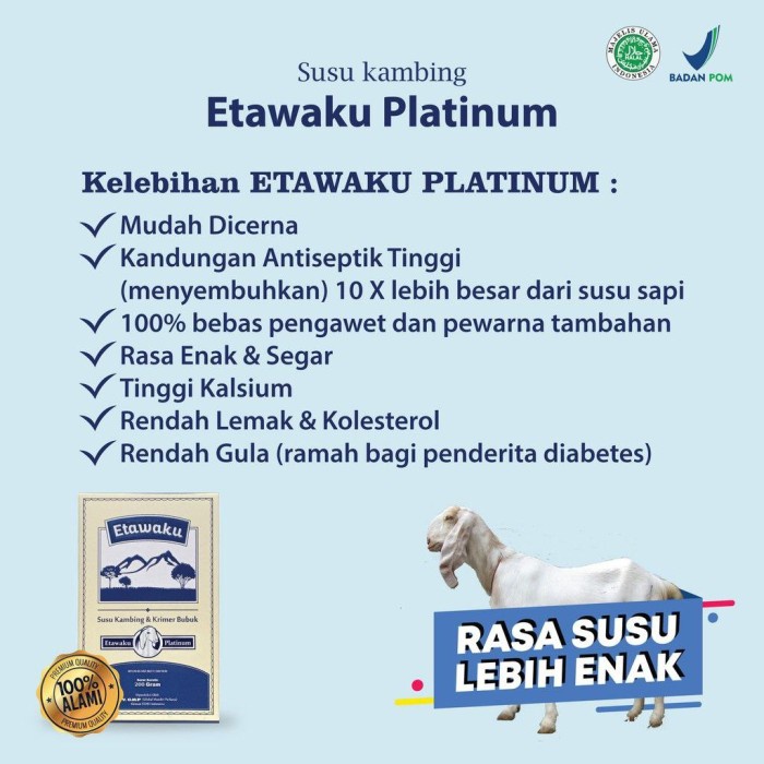 

[ COD ] Susu Kambing Etawaku Platinum Susu Kambing bubuk expired 2023 100%Asli