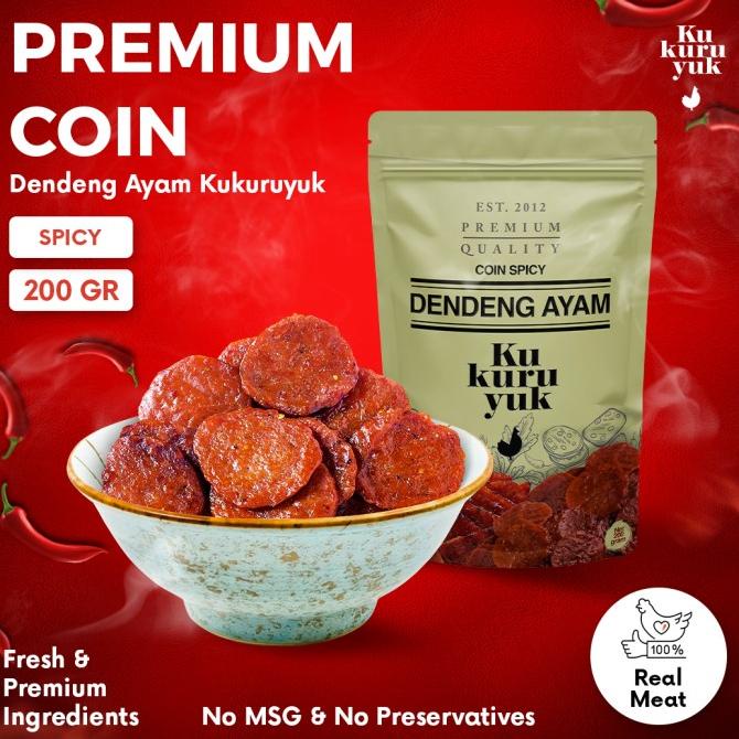 

[PREMIUM COIN] Rasa Spicy / Pedas - 200 Gram - Dendeng Ayam Kukuruyuk TERLARIS