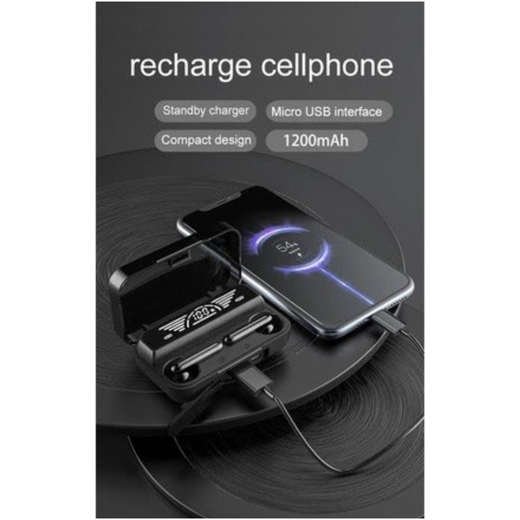 HEADSET BLUETOOTH WIRELESS M29 PRO TWS + POWERBANK 3500 MAH - EARPHONE HEADSET BLUETOOTH WIRELESS