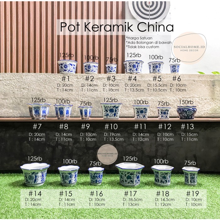 Poo Pot Keramik China Putih / Porcelain / Guci / Asbak