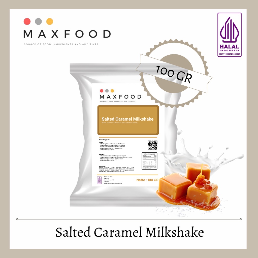 

MAXFOOD - Salted Caramel Milkshake / Bubuk Minuman Milkshake Rasa Karamel 100 Gram