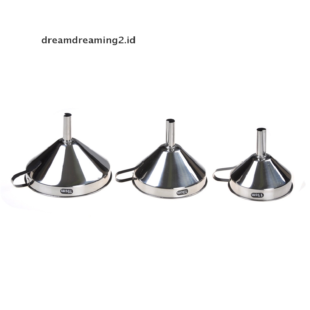 (dream) Corong Cairan Mulut Lebar Stainless Steel15 /13 /11cm Saringan Bisa Dilepas Filter.