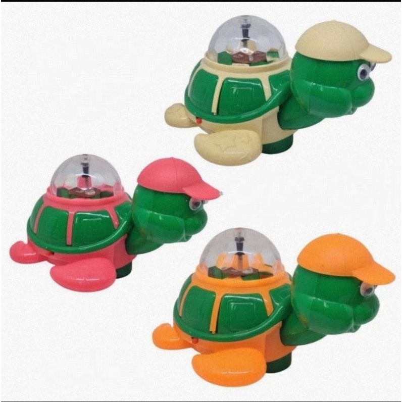 mainan kura kura led disco bisa berjalan &amp; berputar