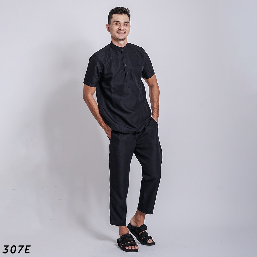 HSRM Ox Kemko 1 Set Black Kemeja Koko Lengan Pendek 307 E 305 E