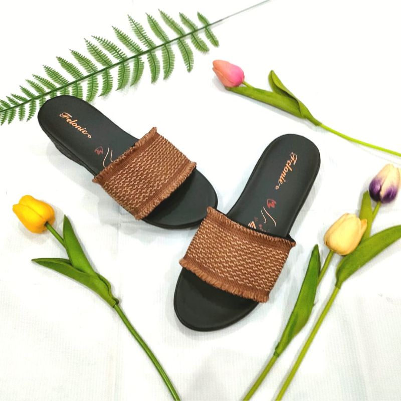 SANDAL WANITA TURKI TERBARU FELONIE DHT 05 TRENDY KEREN KEKINIAN MURAH TINGGI 5CM