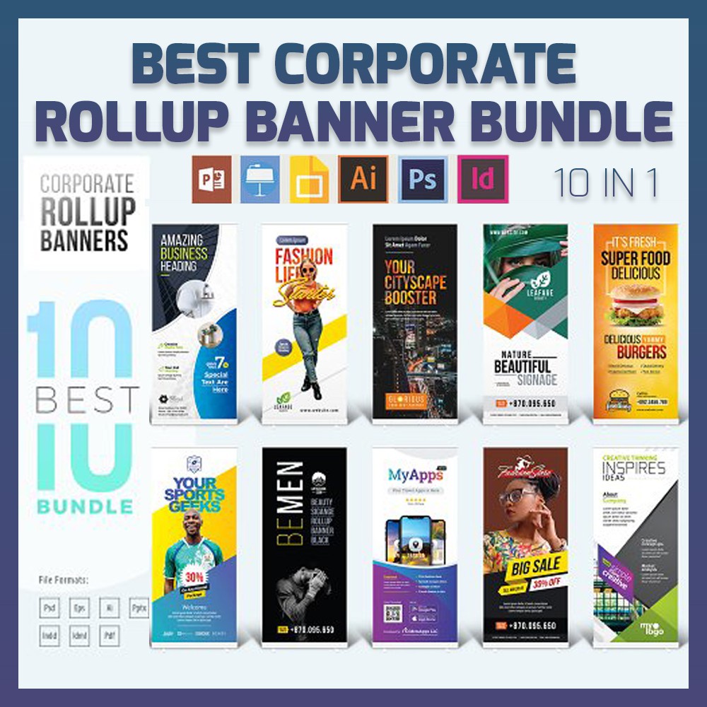 

NS Best Corporate Rollup Banner Bundle in various editable format
