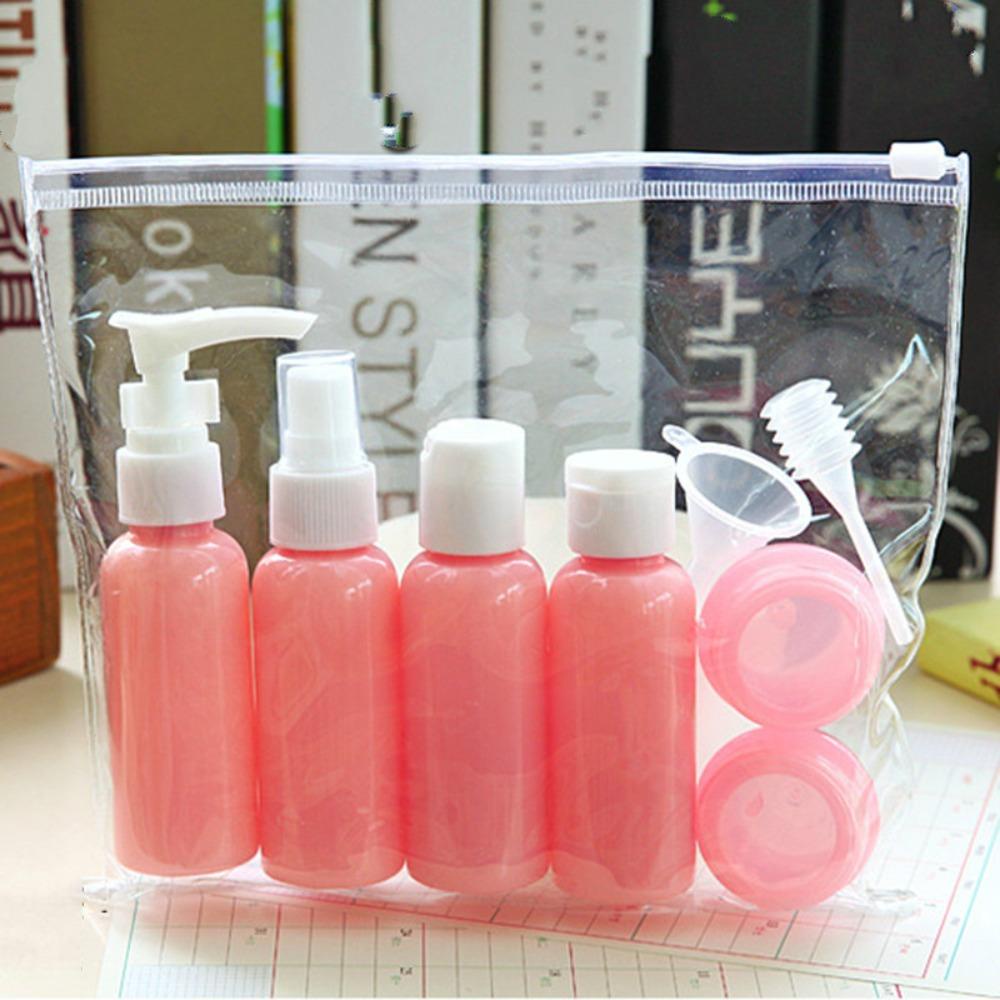 R-FLOWER Botol Travel Set Bening/Pink Plastik Travel Supply Hand Luggage Pressing Spray Bottle