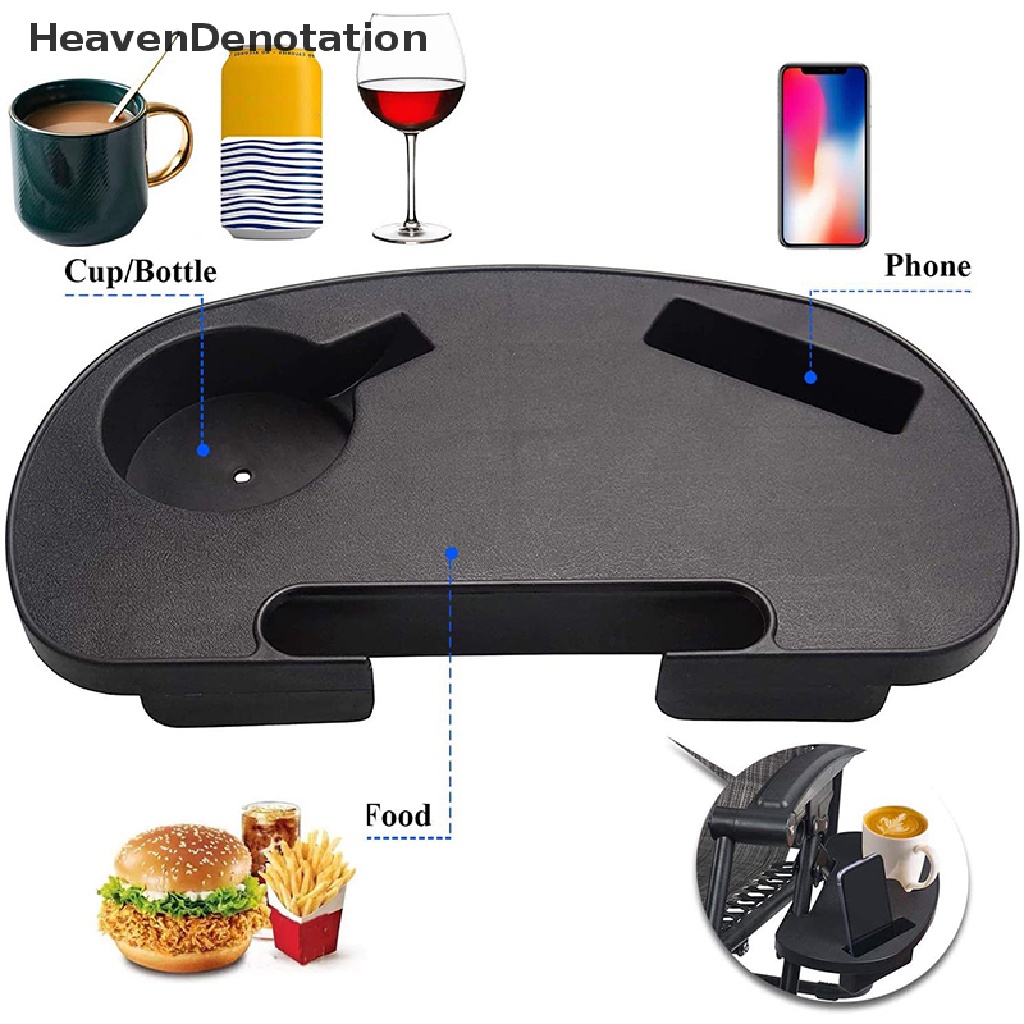 [HeavenDenotation] Portable Recliner Clip On Side Desk Cup Holder Nampan Minuman Slot Ponsel HDV