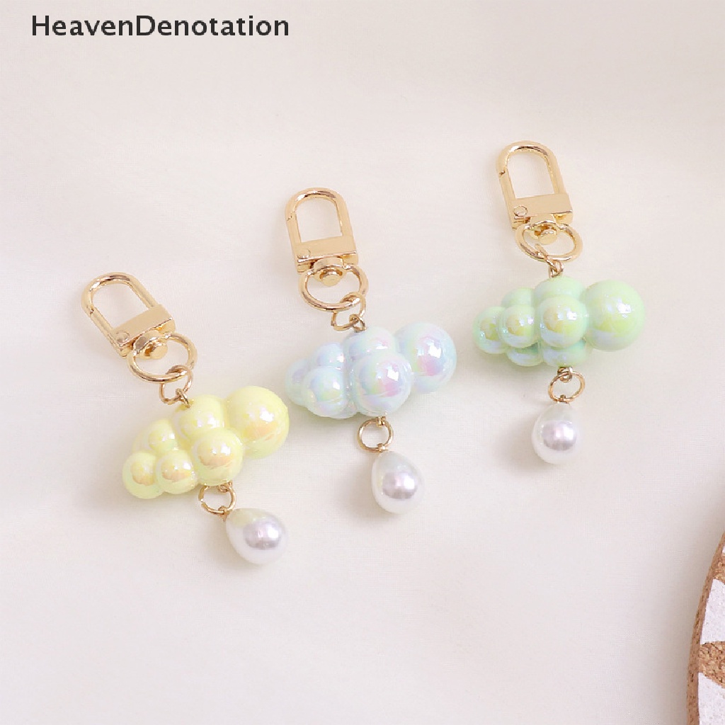 [HeavenDenotation] Kreatif Cloud Key Holder Acrylic Gantungan Kunci Awan Mini Hadiah Handbag Ornamen Multi-Warna Cloud Key Holder HDV