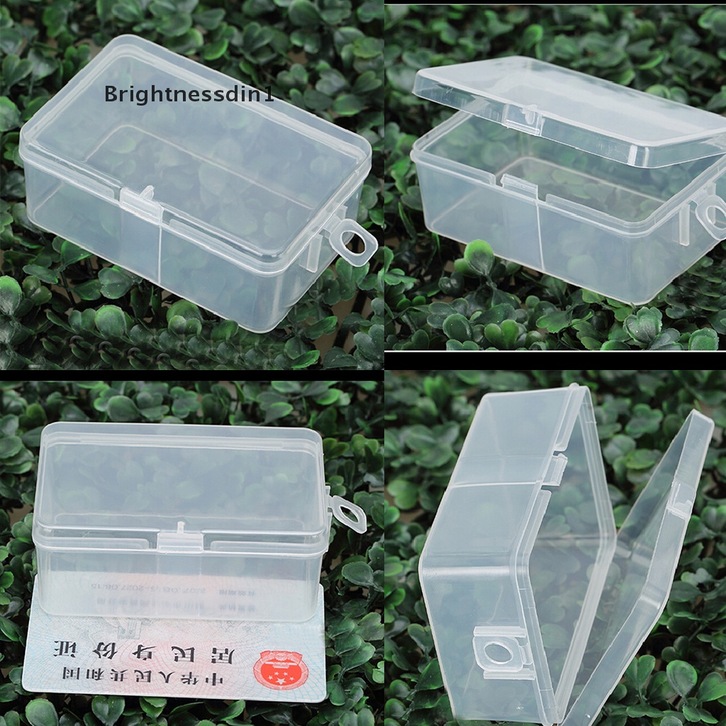 [Brightnessdin1] Kotak Penyimpanan Transparan Plastik Koleksi Container Case Part Box Dengan Hook Butik