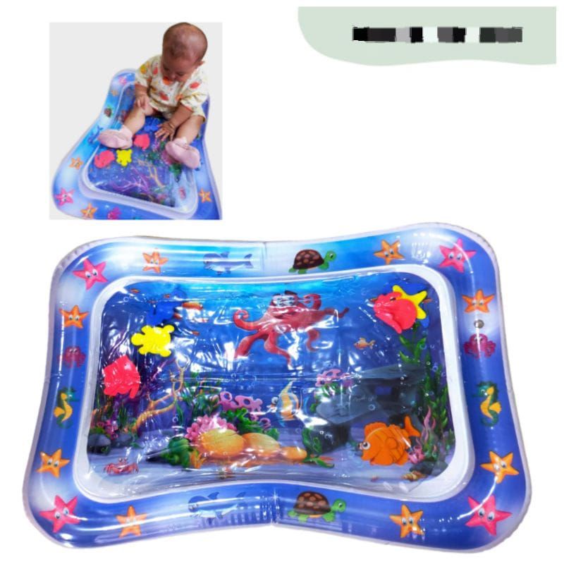 Mainan Tikar Kolam Ikan Baby Water Play Mat Tummy Time Edukasi Sensory bayi