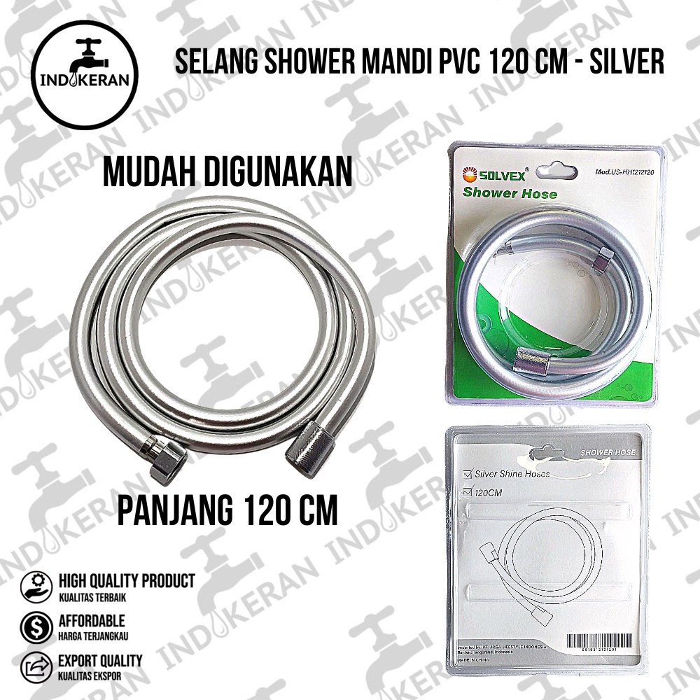 INDOKERAN-Selang Shower Mandi PVC - Silver