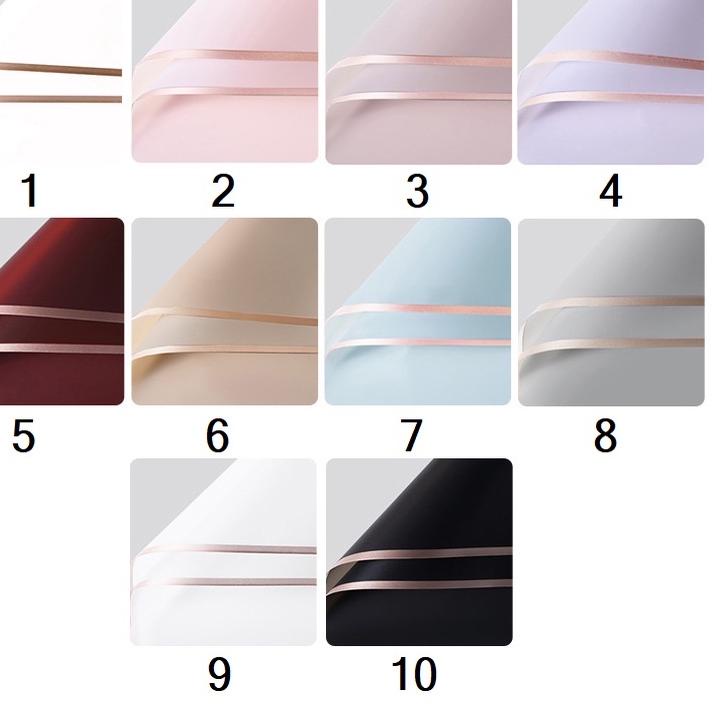 

✨12.12✨ (20 LEMBAR) Kertas Floral Flower Wrap 58*58cm Pembungkus Bunga Gold Line Cellophane Jelly Film Ecer Florist Supplier !!