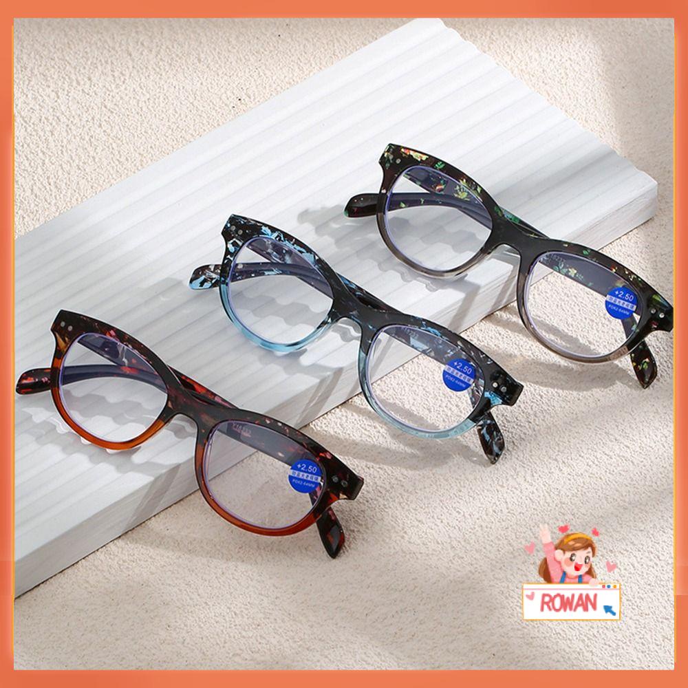 R-flower Kacamata Baca Pria Wanita Portable Elegan Vintage Ultra Light Frame