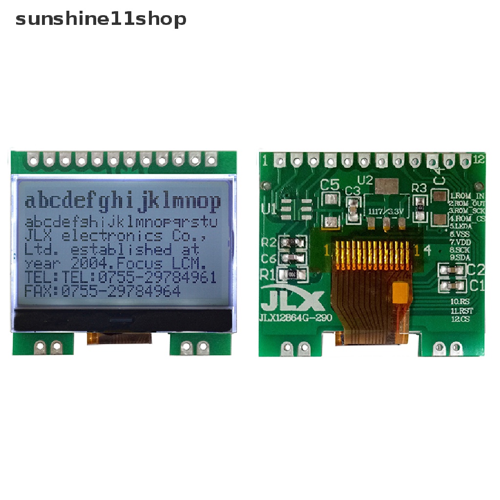 Sho 12864G-290-PN Modul LCD Dengan Font Cina LCD Display Screen Module Dot Matrix Screen SPI Interface N