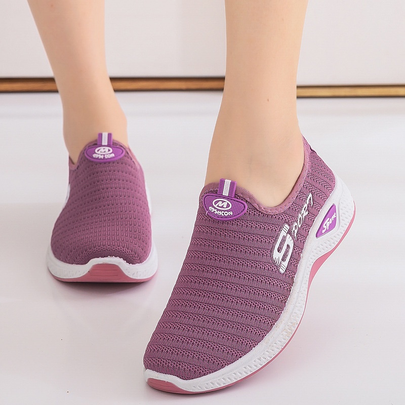 GROSIRTAS  LV0097 Sepatu Sneakers Wanita Import Sepatu Tanpa Tali (slip on) Polos Sports Alas Karet Lentur