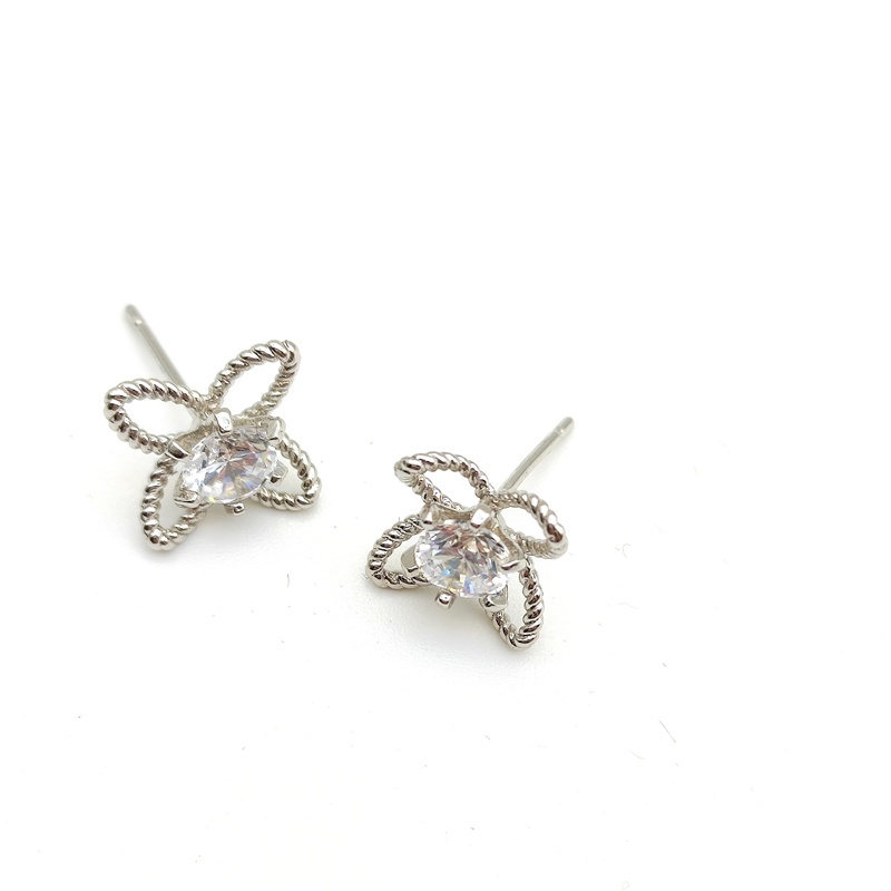 S925 Perak Anting Bunga Bor Anting Indah Elegan Gaya Mulia Pesta Hadiah Ulang Tahun Aksesoris Fashion