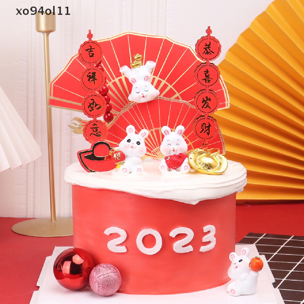 Xo 1Pc 2023dekorasi Kue Kelinci Miniatur Kartun Ornamen Pemandangan Kelinci OL