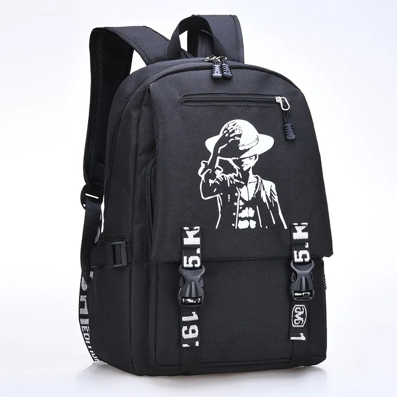 MJP - Ransel Anime One Piece 2023 Luffy Tas Kartun Uniseks Kualitas Tinggi Ransel Laptop Mochila Remaja Tas Bahu Ganda