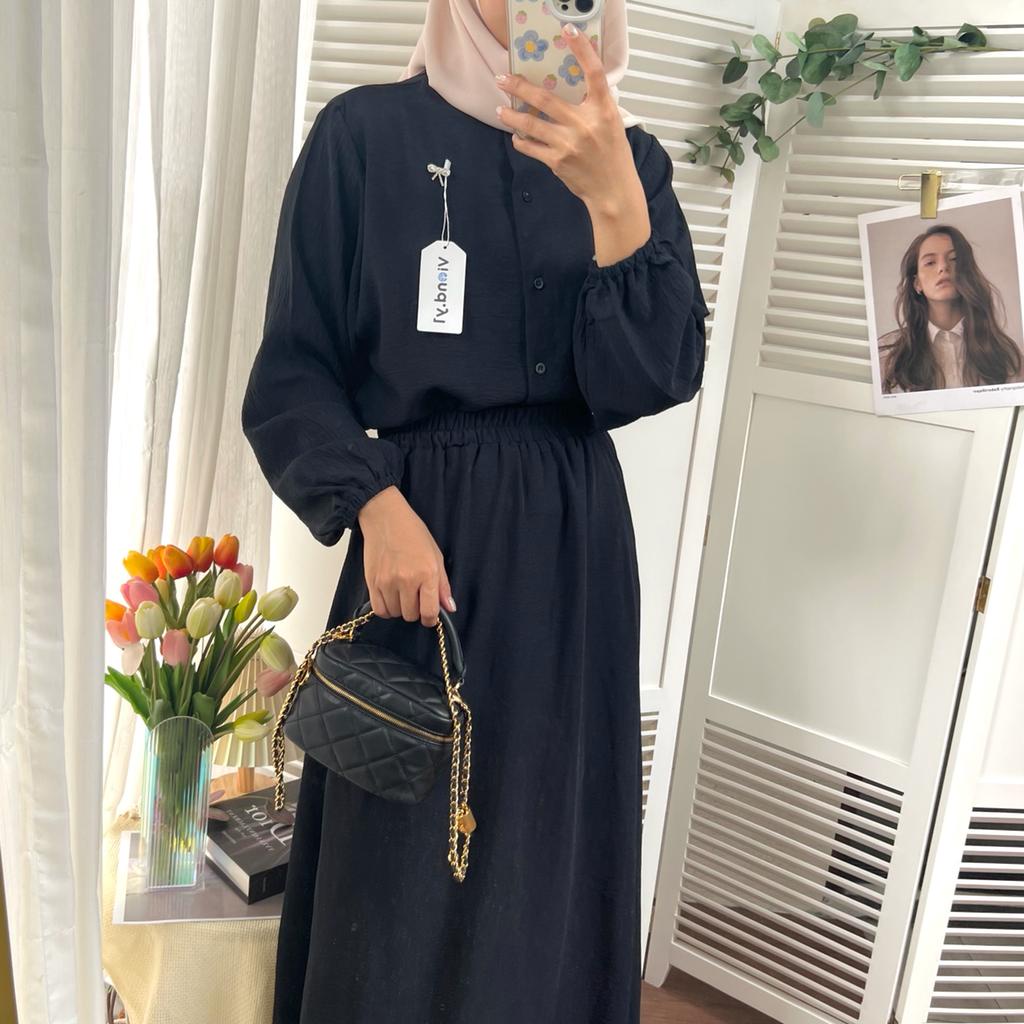 Setelan Maxi Fashion Casual Lengan Panjang / Atasan Tunik Wanita Long / Long Dress Cewek Korea E.38