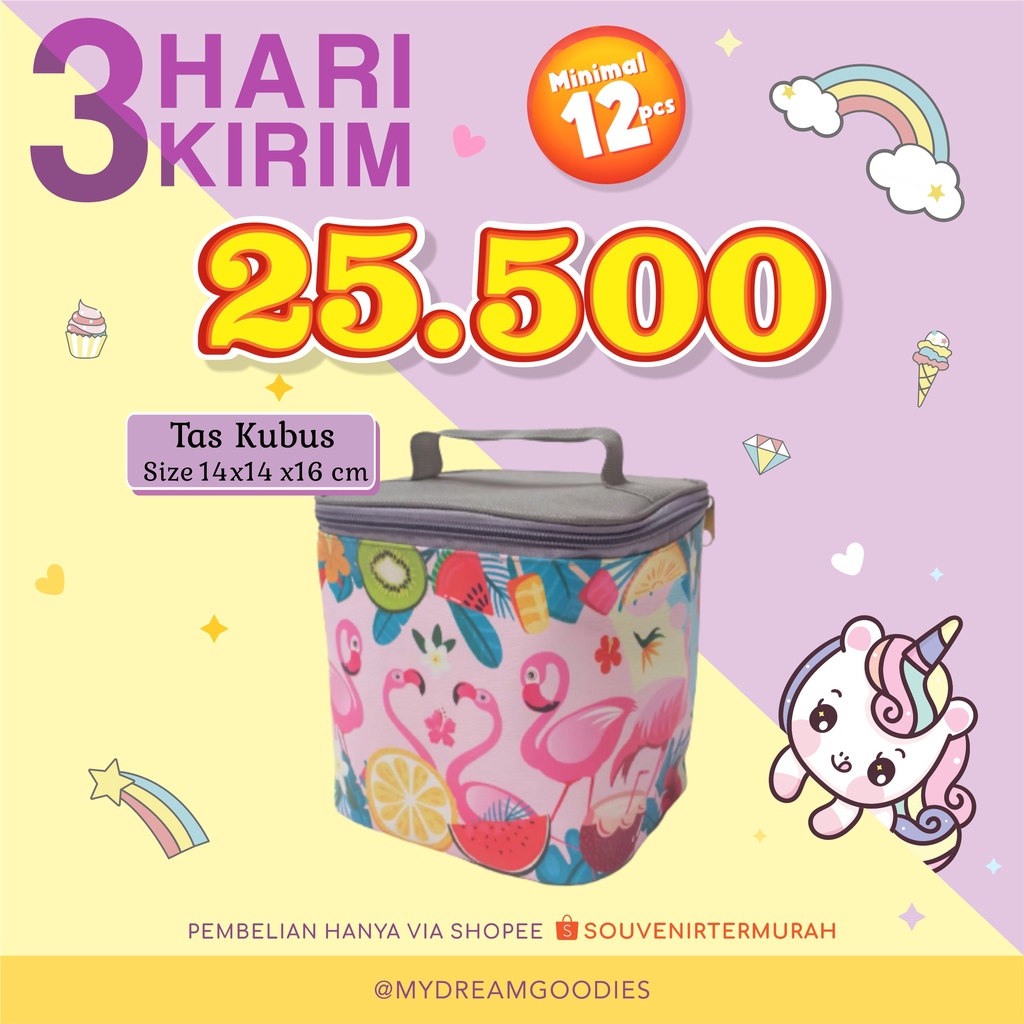 TAS CUSTOM ULTAH TAS KUBUS / SOUVENIR ULANG TAHUN